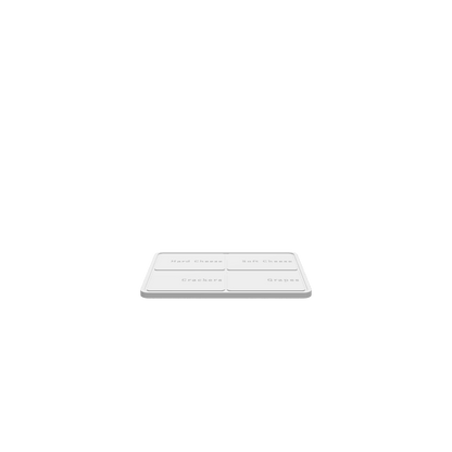 GLB of render file of a Giant 4 Quarter Cheese Board, displaying the 3D shape, smooth edges, and clear four-section layout for easy visualization.