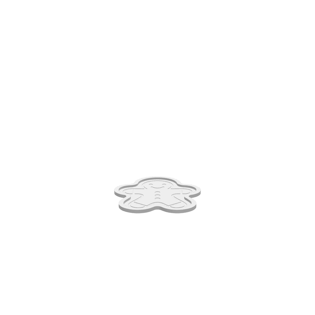 GLB of render file of a Gingerbread Man Christmas Tray, ready for 3D visualization or digital mockups.
