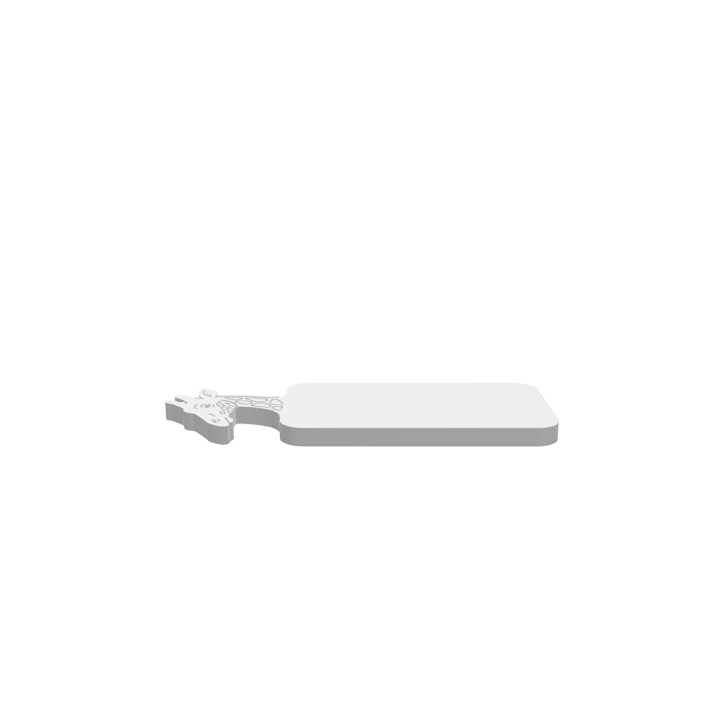 GLB of render file of a giraffe head cheese board, used for previewing the 3D model before production.