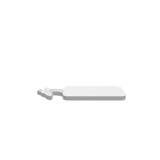 GLB of render file of a giraffe head cheese board, used for previewing the 3D model before production.