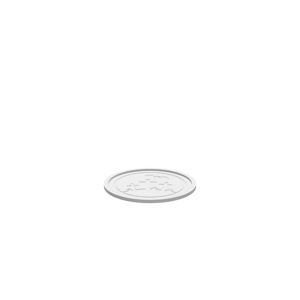 GLB of render file of Graveyard Crosses Halloween Tray, a 3D model used for previewing the finished tray design before cutting or production.