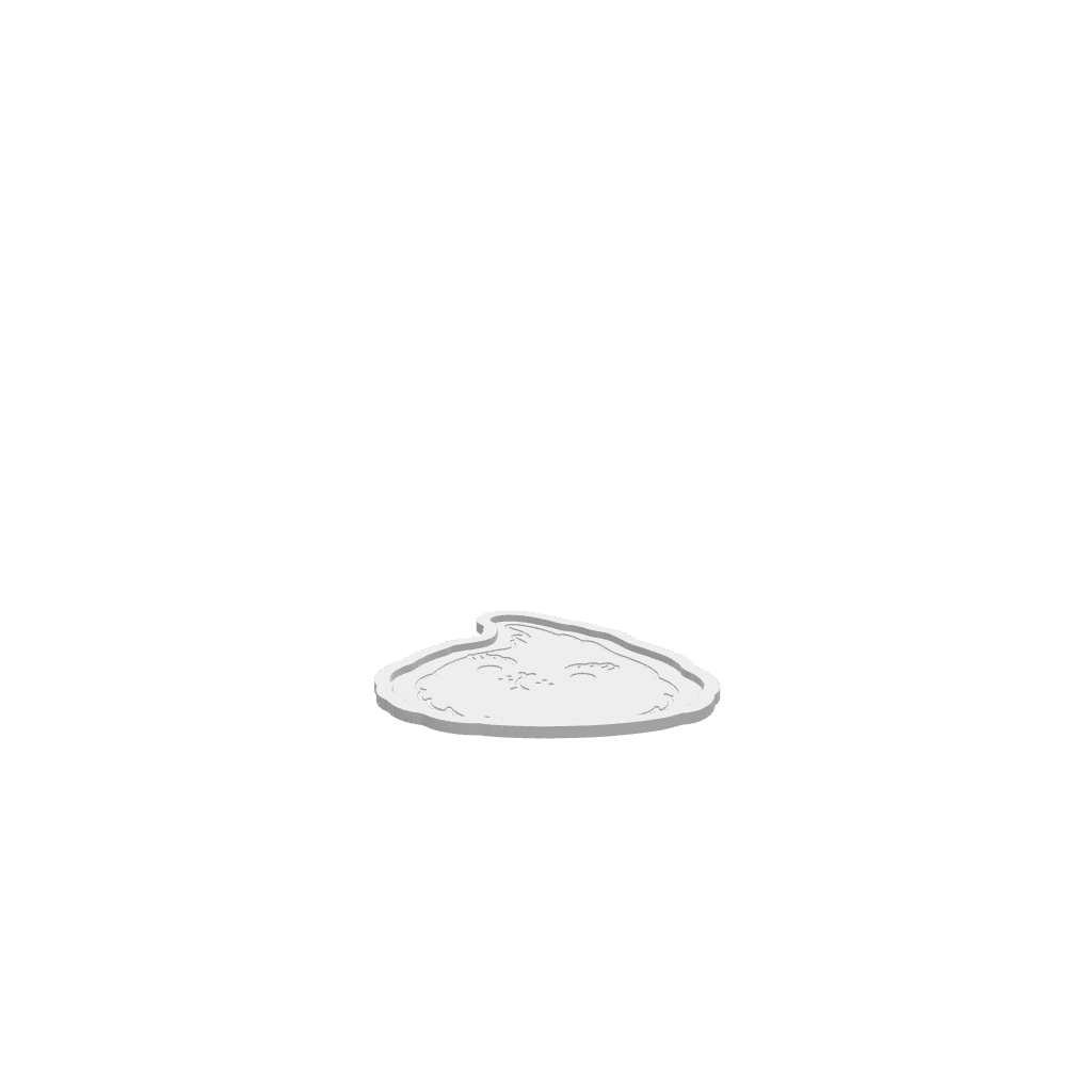 A 3D render of a CNC file showing a grumpy cartoon character design on a Christmas-themed tray.