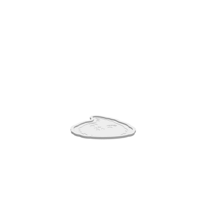 A 3D render of a CNC file showing a grumpy cartoon character design on a Christmas-themed tray.