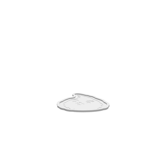 A 3D render of a CNC file showing a grumpy cartoon character design on a Christmas-themed tray.