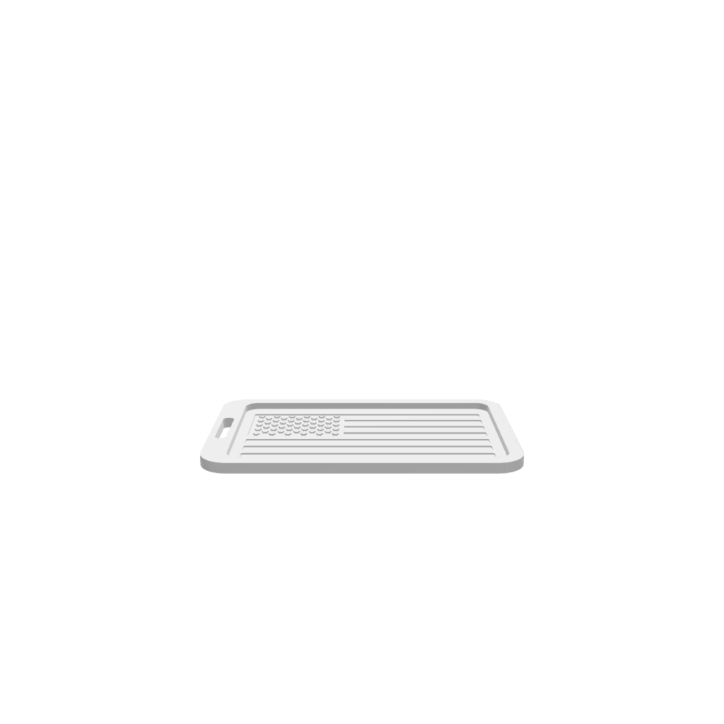 GLB of render file of Handle American Flag Couch Tray, a realistic 3D preview of the tray highlighting the engraved flag pattern.