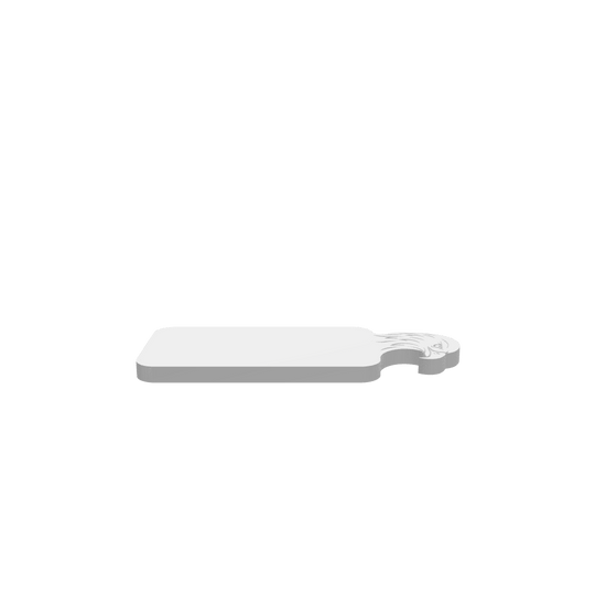GLB of render file of Hawk Handle Cheese Board, displaying a realistic 3D view of the board with a handle for serving cheese and snacks.