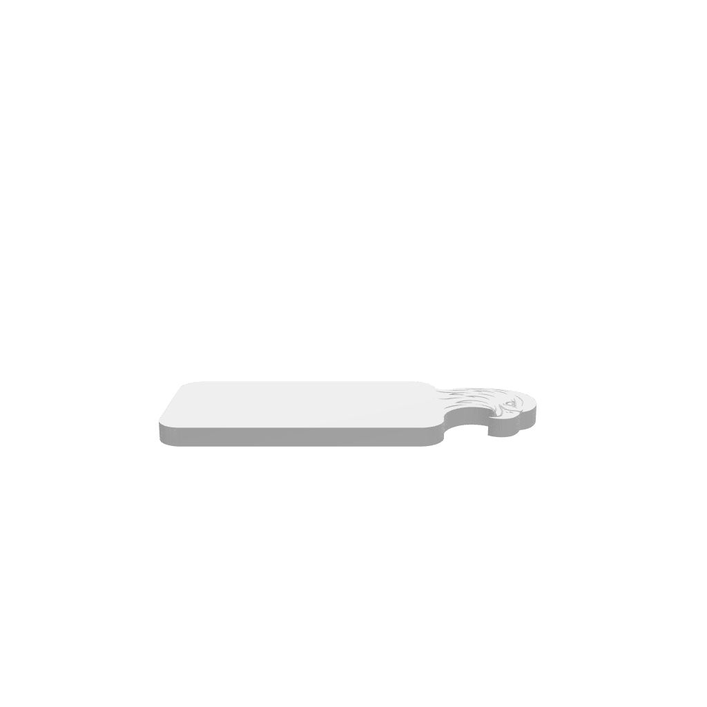GLB of render file of Hawk Handle Cheese Board, displaying a realistic 3D view of the board with a handle for serving cheese and snacks.