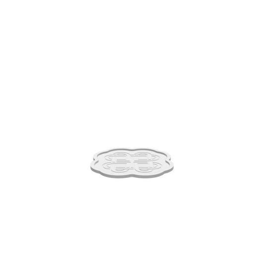 GLB of render file of a Heart Knot Cookie Tray displayed as a 3D model to preview the shape, size, and overall finished look before production.