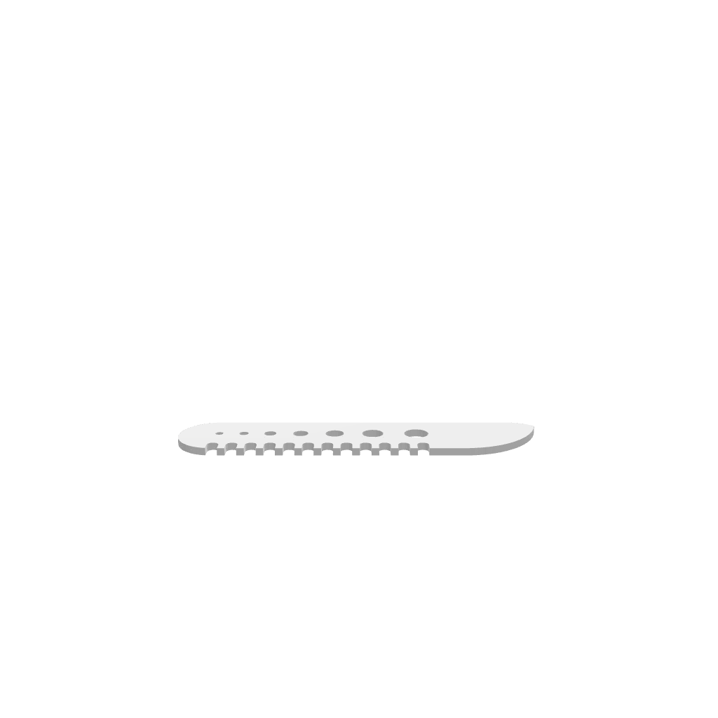 GLB of render file of a practical herb stripper knife, perfect for quick and effortless kitchen prep.