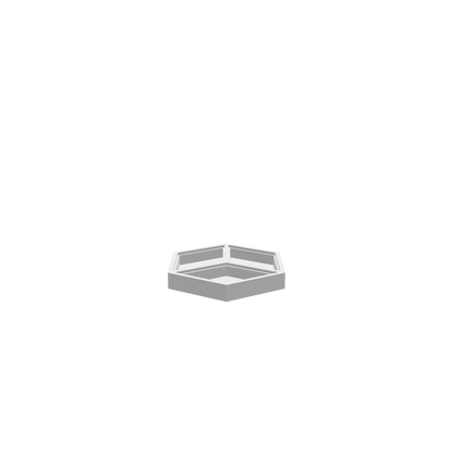 GLB of render file of a hexagon jewellery box with a clear acrylic lid, displaying a clean, modern look for storage or display.