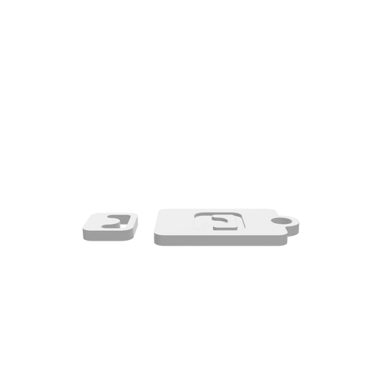 GLB of render file of a kids’ cutting board set with a child-friendly nesting knife.
