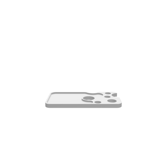 3D render of CNC file showing a serving tray shaped like a piece of holey cheese