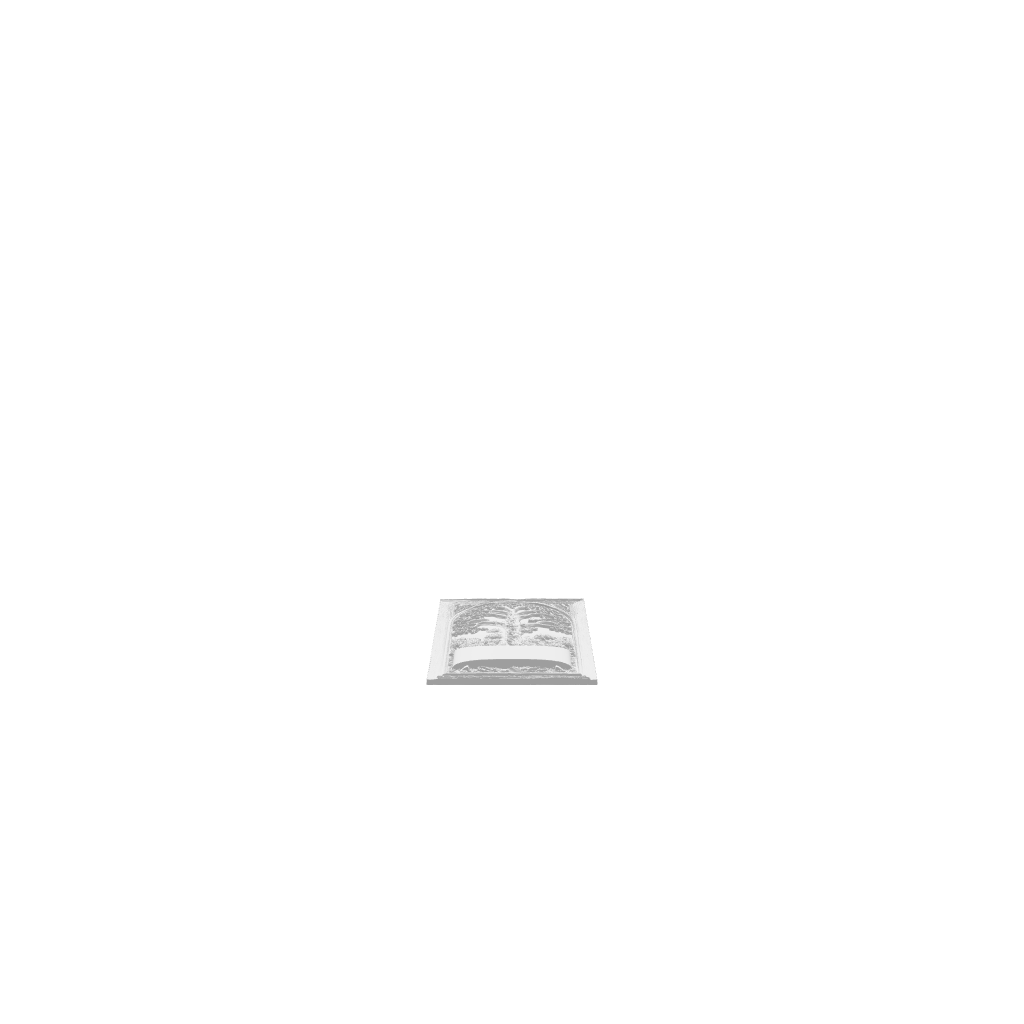 GLB of render file of a medieval family tree 3D carving used to preview how the finished engraved design will look when produced in wood.