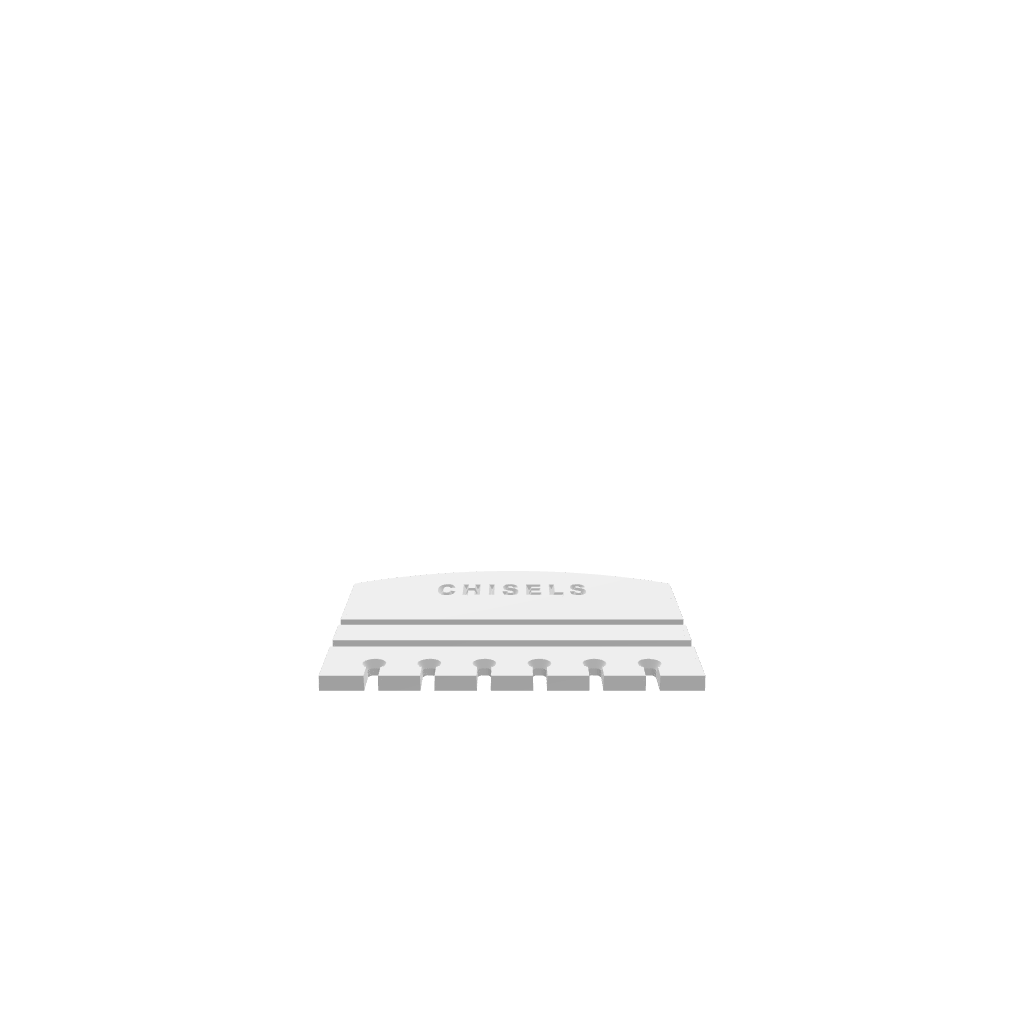 GLB of render file of a Minimalist Chisel Holder, perfect for visualizing the design in 3D before cutting.