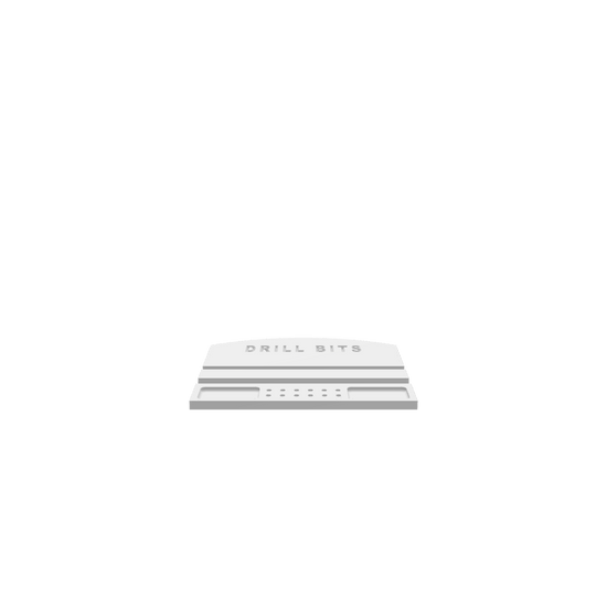 GLB of render file of a minimalist drill bit holder, perfect for visualizing or 3D printing a compact and tidy drill bit organizer.