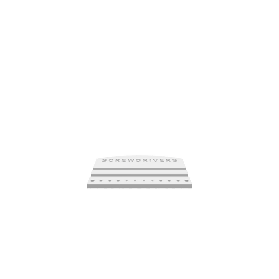 GLB of render file of a compact, modern screwdriver holder perfect for easy tool storage and display.