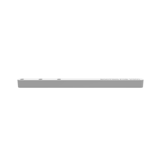 A 3D render of a CNC file showing the Modern Propagation Station 3x Rooting For You V2, featuring a modern wood cut design with three slots for rooting plants in style.