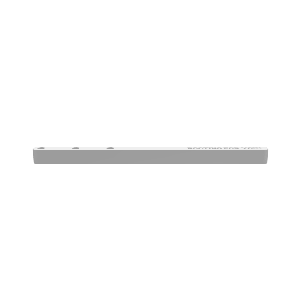 A 3D render of a CNC file showing the Modern Propagation Station 3x Rooting For You V2, featuring a modern wood cut design with three slots for rooting plants in style.