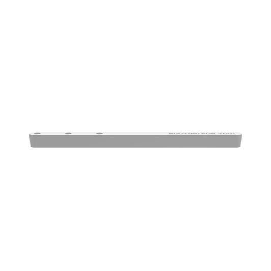 A 3D render of a CNC file showing the Modern Propagation Station 3x Rooting For You V2, featuring a modern wood cut design with three slots for rooting plants in style.
