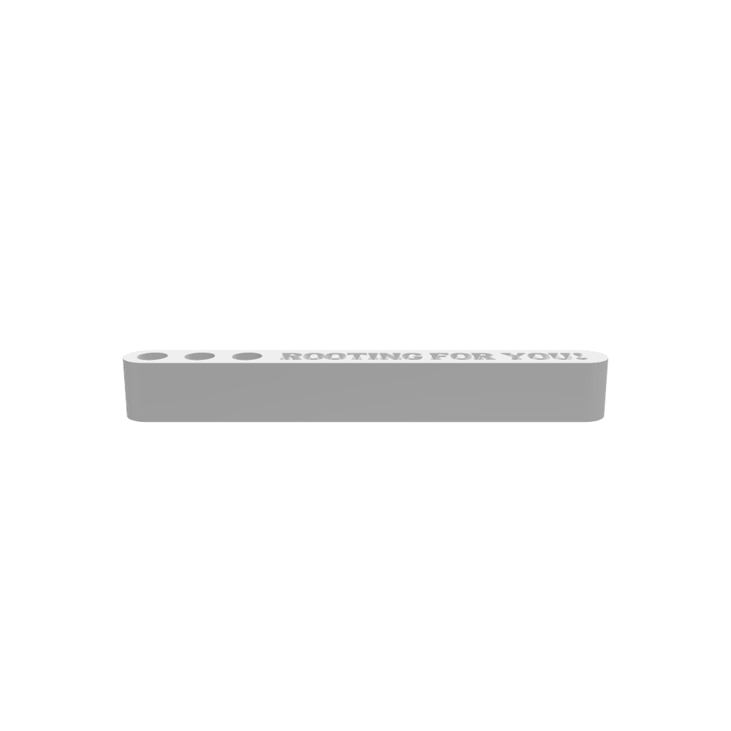 A 3D render of a CNC file showing the Modern Propagation Station 3x Rooting For You V3, featuring a modern wood cut design with three slots for rooting plants in style.