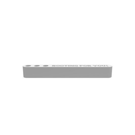 A 3D render of a CNC file showing the Modern Propagation Station 3x Rooting For You V3, featuring a modern wood cut design with three slots for rooting plants in style.