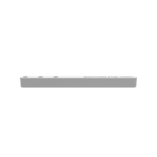 A 3D render of a CNC file showing the Modern Propagation Station 3x Rooting For You V4, featuring a modern wood cut design with three slots for rooting plants in style.