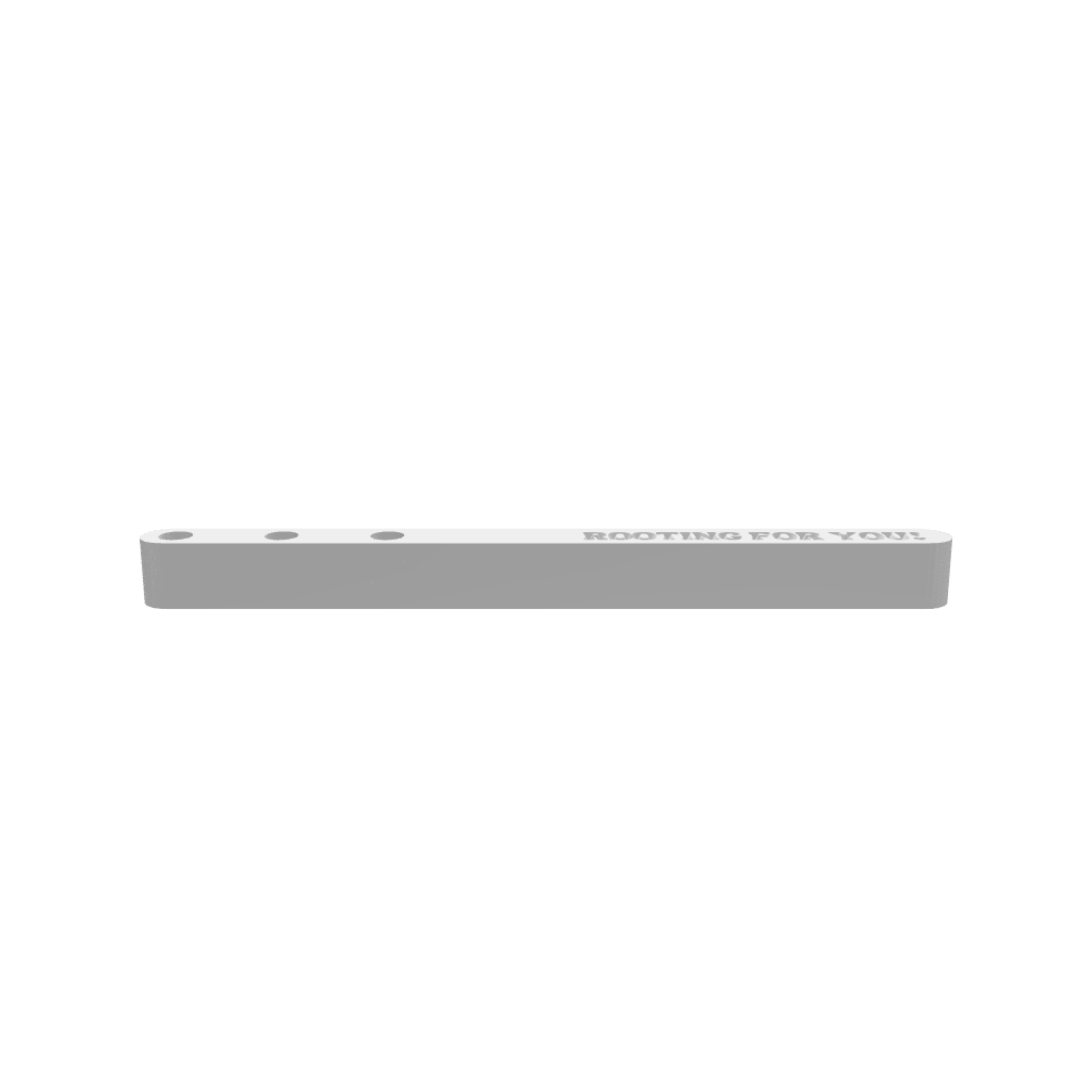 A 3D render of a CNC file showing the Modern Propagation Station 3x Rooting For You V4, featuring a modern wood cut design with three slots for rooting plants in style.