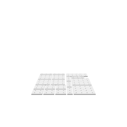 GLB of render file of Modular Wasteboard Tiles Full Set, a digital 3D model used for previewing layout and fit before cutting.