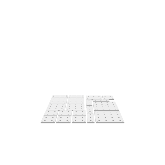 GLB of render file of modular wasteboard tiles to hold workpieces steady and prevent damage to the main surface.