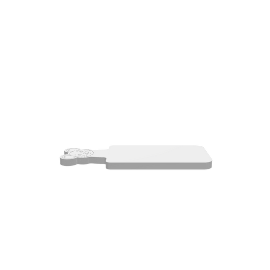 GLB of render file of a mouse cheese board, displaying the 3D shape and details for preview before production.