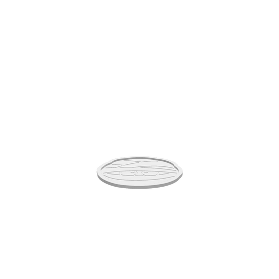 GLB of render file of a 3D mummy head Halloween tray, ready for digital preview or 3D printing.