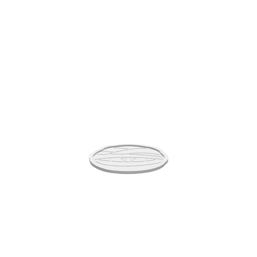 GLB of render file of a 3D mummy head Halloween tray, ready for digital preview or 3D printing.