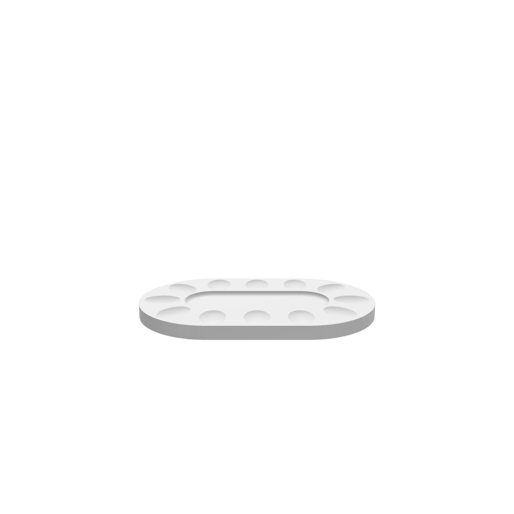 GLB of render file of the oval deviled egg tray, ready for 3D viewing or virtual presentation.