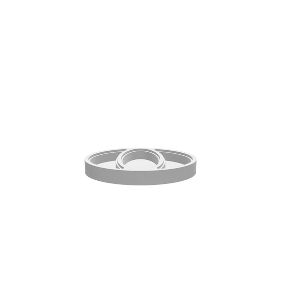 GLB of render file of an oval jewellery box with an acrylic lid, displaying the finished 3D look for preview and visualization before production.