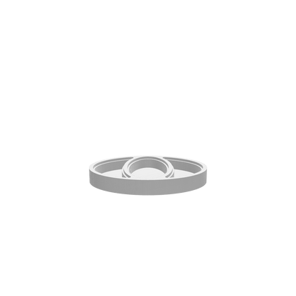 GLB of render file of an oval jewellery box with an acrylic lid, displaying the finished 3D look for preview and visualization before production.
