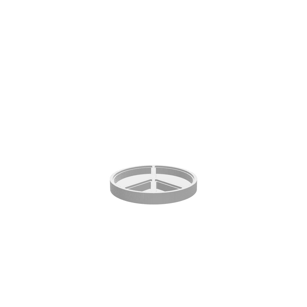 GLB of render file of a peace symbol jewellery box with an acrylic lid, simple and modern, ideal for storing rings, earrings, or small accessories.
