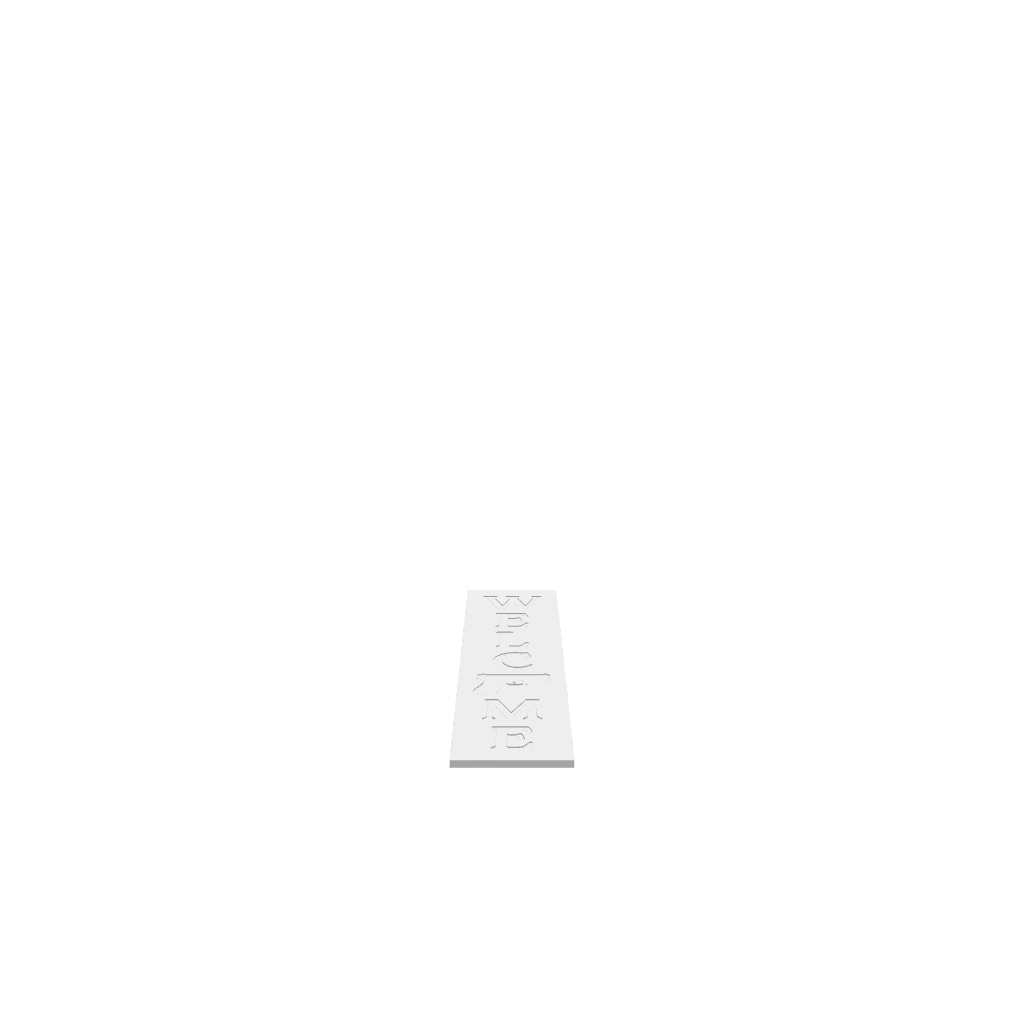 GLB of render file of the “Pistol Welcome” porch board, perfect for visualizing the finished product in 3D.