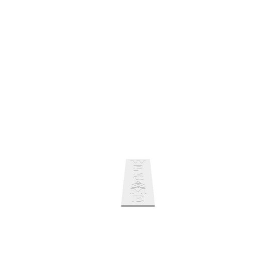 GLB of render file of a Sand Castle Welcome Porch Board used to preview how the finished sign will look when cut, painted, and displayed on a front porch.