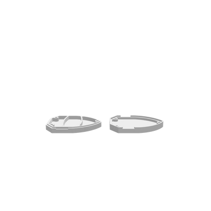 GLB of render file of a shield dice tray used for organizing and rolling dice in board games and tabletop gaming sessions.