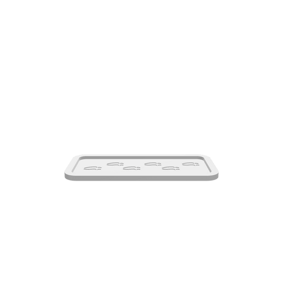 GLB of render file of a Simple Deer Tracks Tray, displaying a clean 3D model used for previewing the final product before production.
