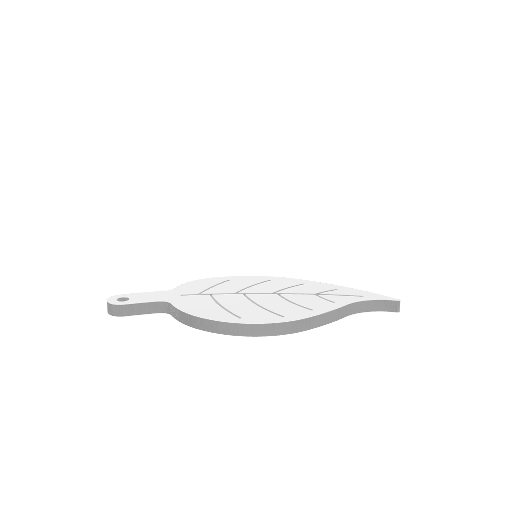 GLB of render file of a single leaf cheese board, displaying the 3D shape and proportions for preview before production.