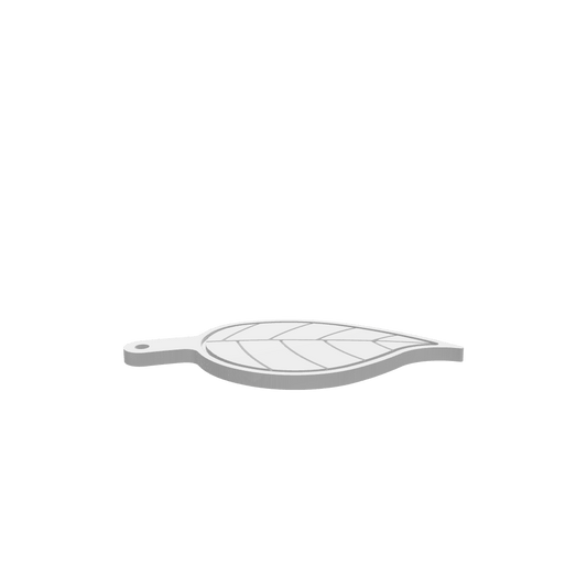GLB of render file of a single leaf cheese board with a juice groove, designed for clean cutting and practical food serving displays.