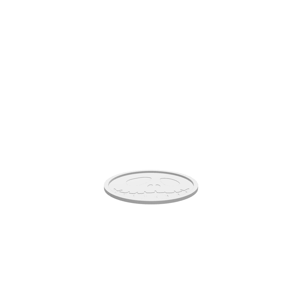 GLB of render file of a skeleton face Halloween tray, ready for 3D viewing or digital design previews.