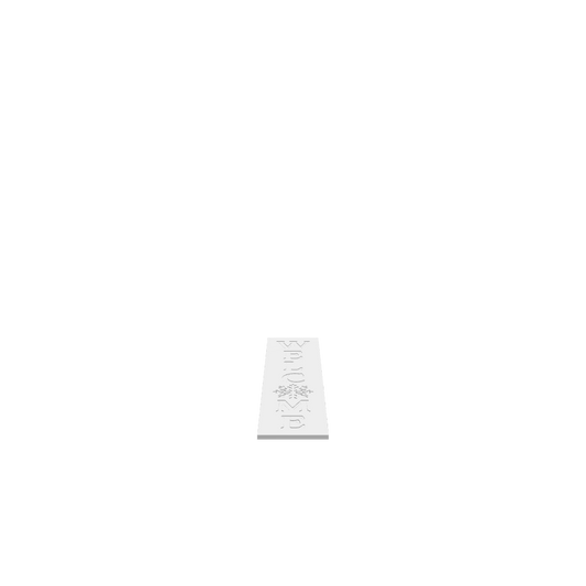 GLB of render file of Snowflake Welcome Porch Board, a 3D model used for previewing how the winter-themed welcome sign will look before cutting or production.