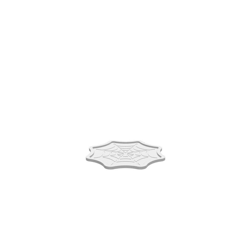 GLB of render file of a 3D spider web tray design, ready for digital preview or 3D printing.