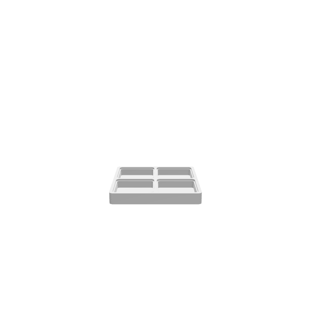 GLB of render file of a square jewellery box with a clear acrylic lid, displaying the final 3D look for easy preview and visualization.