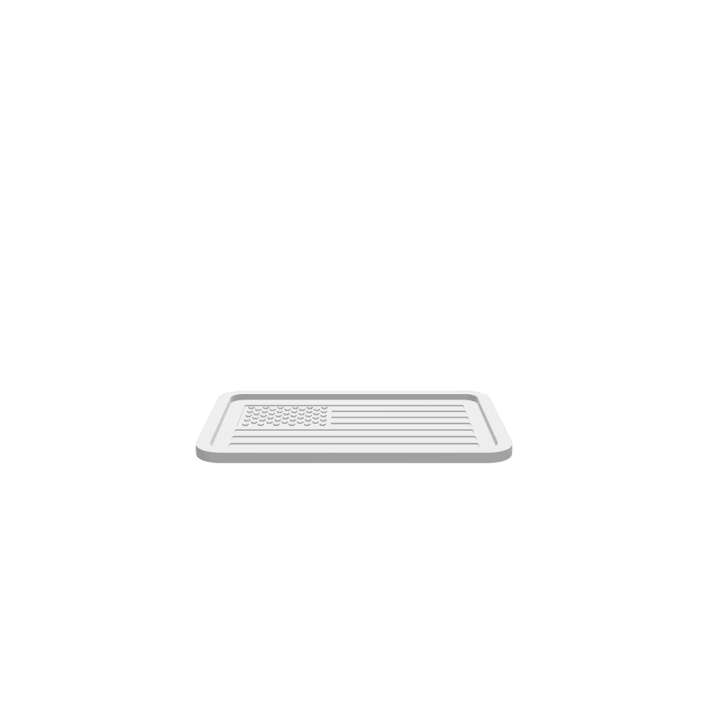 GLB of render file of a Standard American Flag Couch Tray designed for easy 3D viewing and display.