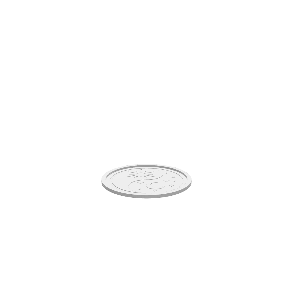 GLB of render file of Sun Moon Yin Yang Tray, presenting a 3D preview of the tray model to visualize its shape, details, and overall proportions before production.