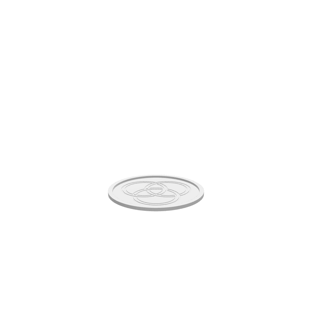 GLB of render file of a Three Ring Cookie Tray used as a decorative and functional tray for serving cookies, pastries, or small snacks.