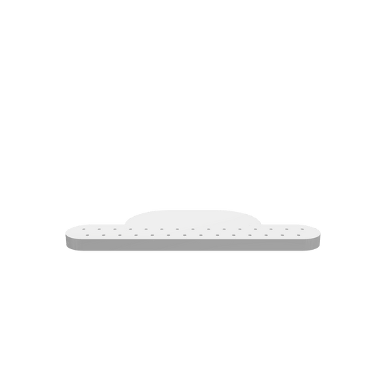 GLB of render file of a clean, customizable tie rack blank that can be easily modified for personal, retail, or workshop storage use.